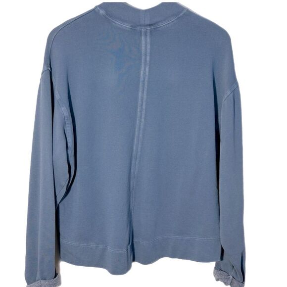Old Navy Crop Sweatshirt Women’s Small Blue Mock Neck Drop Shoulder. - Picture 2 of 9